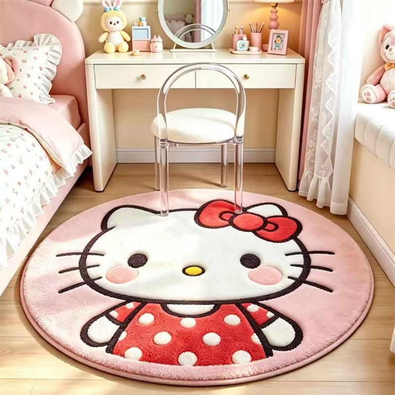 Cartoon Cat Shape Faux Cashmere Floor Mat