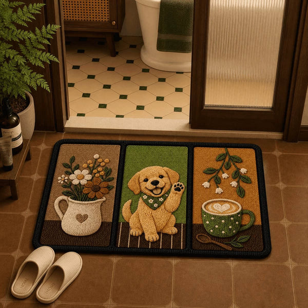 Cute Dog Diatomite Quick-Dry Bath Mat