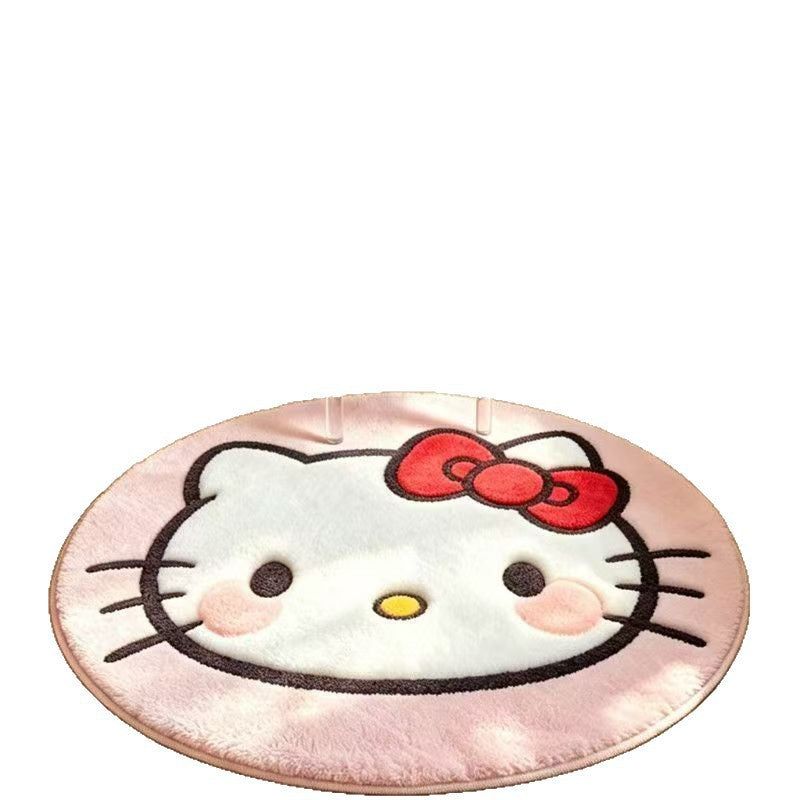 Cartoon Cat Shape Faux Cashmere Floor Mat
