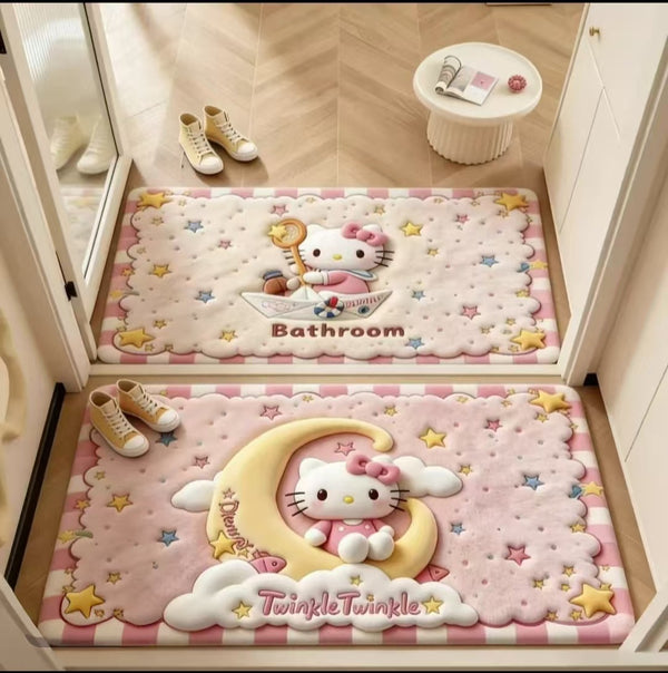 3D Cartoon Cat Quick-Dry Bath & Entry Mat