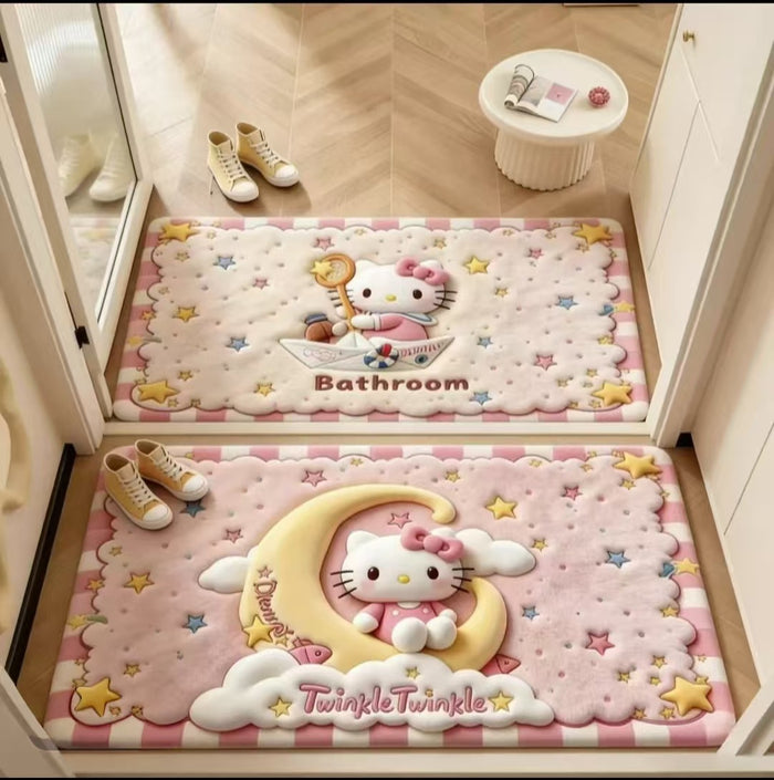 3D Cartoon Cat Quick-Dry Bath & Entry Mat
